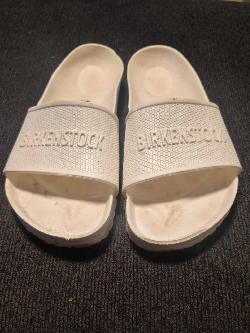 Birkenstock White Men's EVA Slide Sandals with Embossed Logo
